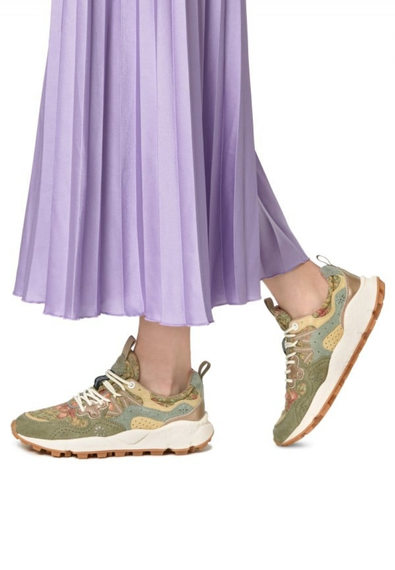 Flower Mountain Yamano 3 Joggesko Dame Grønn Beige | HIW550VX